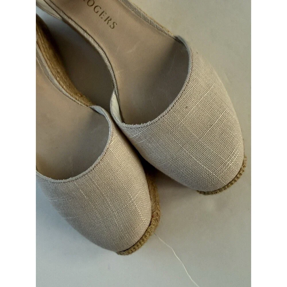 Jack Rogers Shoes Womens SZ 9 Palmer Canvas Espadrilles Closed Toe Wedge Sandals